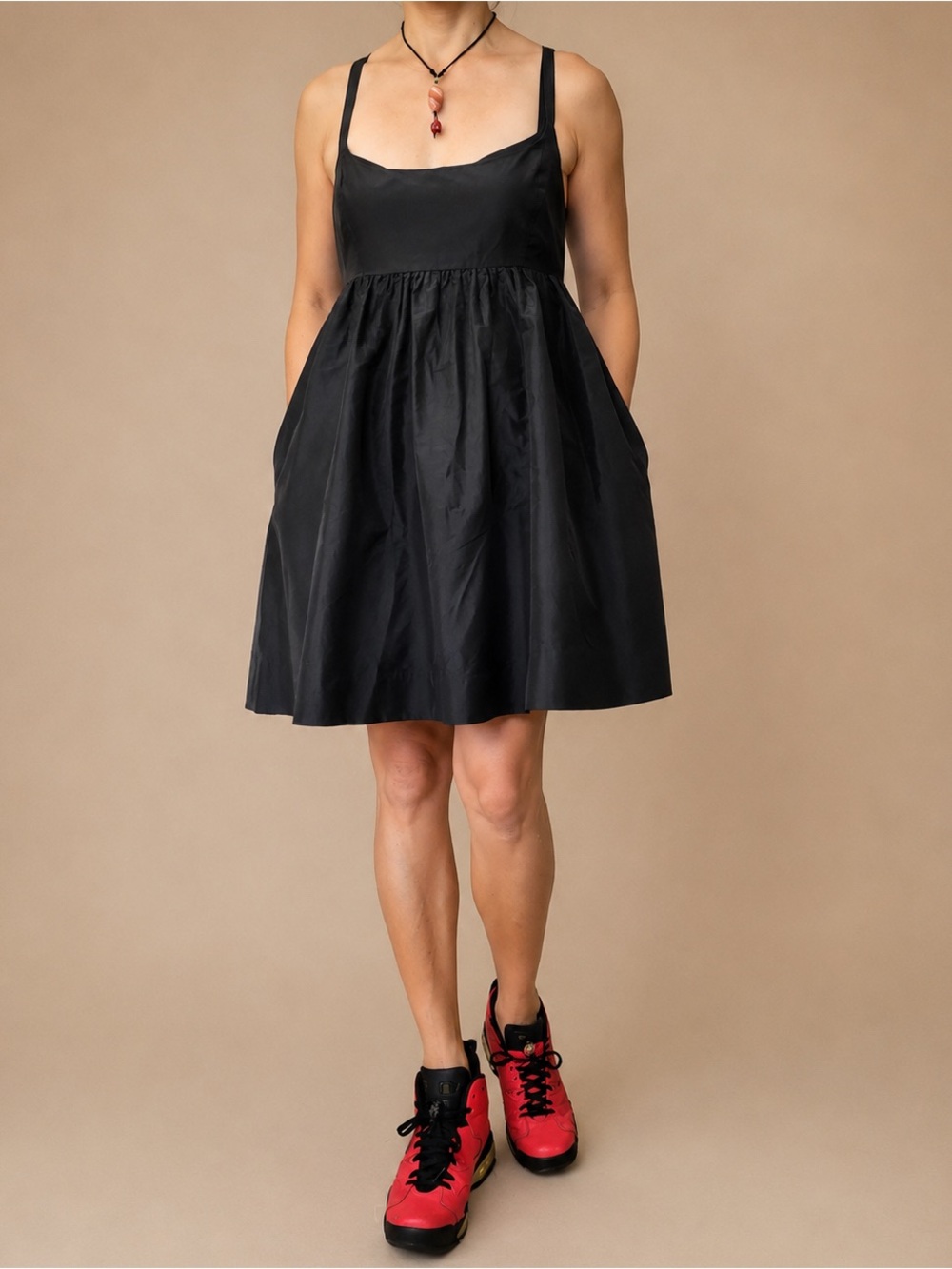 J.Crew 100% Silk Black Babydoll Fit & Flare Dress | Size 6 Petite